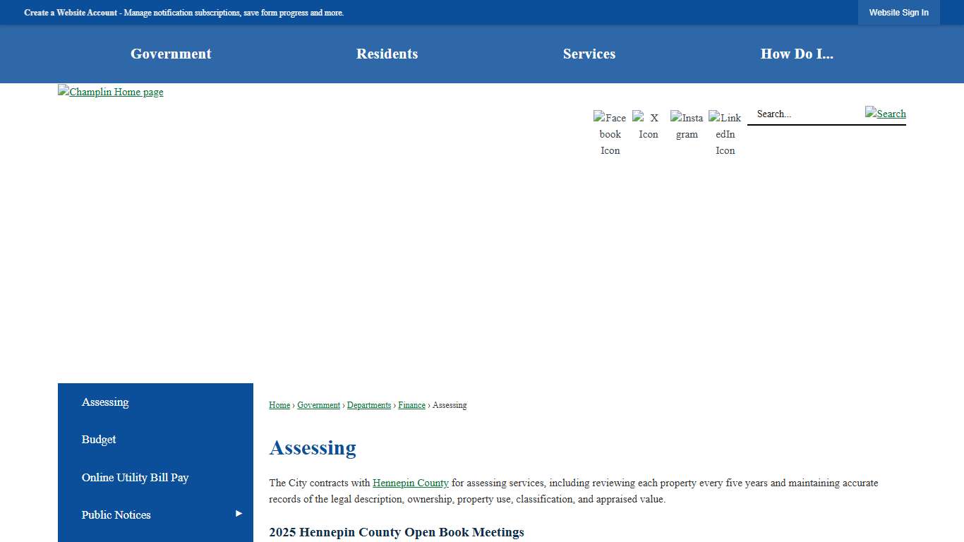 Assessing Champlin, MN